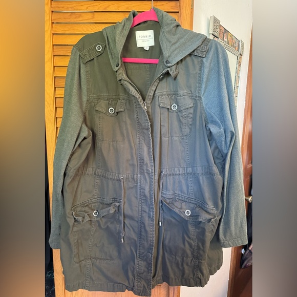 Torrid Olive Drawstring Anarok Jacket - Picture 7 of 8